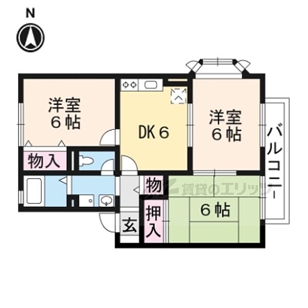 カッセルI 201｜滋賀県守山市勝部1丁目(賃貸アパート3DK・2階・53.72㎡)の写真 その2