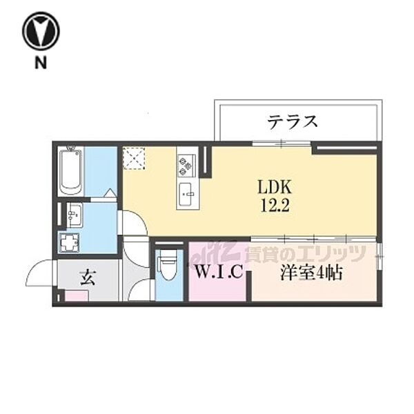 滋賀県彦根市古沢町(賃貸アパート1LDK・1階・41.95㎡)の写真 その2