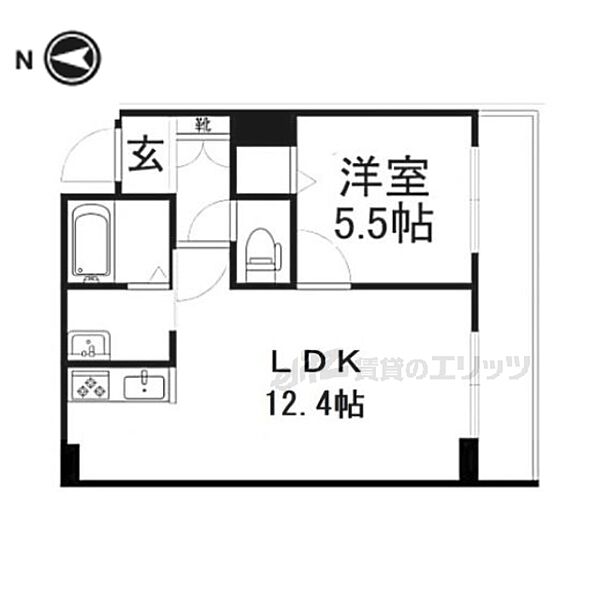 滋賀県長浜市勝町(賃貸マンション1LDK・2階・44.44㎡)の写真 その2