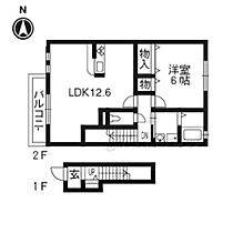 プリミエールかがやきの丘Ａ 202 ｜ 滋賀県草津市追分南６丁目（賃貸アパート1LDK・2階・51.14㎡） その2