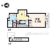 滋賀県大津市北大路2丁目（賃貸アパート1K・2階・42.43㎡） その2