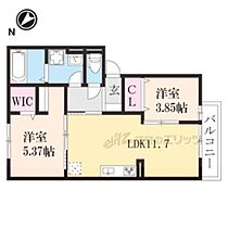 滋賀県栗東市綣9丁目（賃貸アパート2LDK・3階・52.55㎡） その1