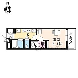レオパレスまいふか 1Kの間取図画像