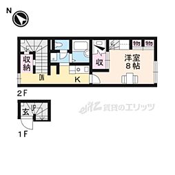 レオパレスとよさと 1Kの間取図画像