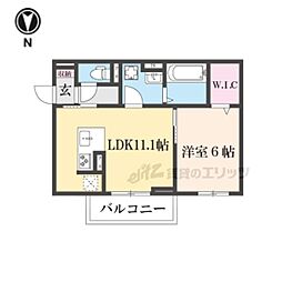 エレガンスビュー 3階1LDKの間取り