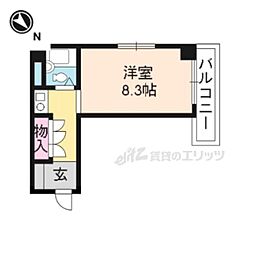 シルキーハイツ阪源 4階ワンルームの間取り