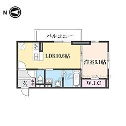 ＢＲＡＮＳＩＡ出町 3階1LDKの間取り
