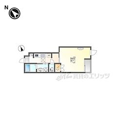 アノクオーレ 1階1Kの間取り