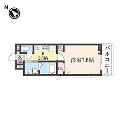 JR東海道・山陽本線 草津駅 徒歩19分の賃貸アパート 2階1Kの間取り