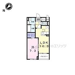 アストラル　ノーブル 204 2階1LDKの間取り