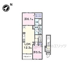 GREENAWAYII 2LDKの間取図画像