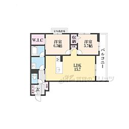 新清館III 3階2LDKの間取り