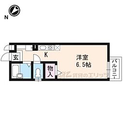 JR湖西線 比叡山坂本駅 徒歩6分の賃貸アパート 2階1Kの間取り