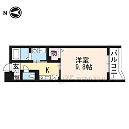 メゾン・ド・フォンテ 1階1Kの間取り