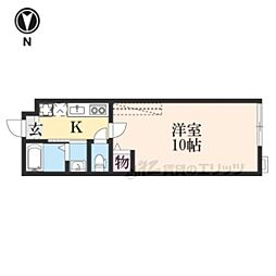 京阪石山坂本線 近江神宮前駅 徒歩2分の賃貸アパート 1階1Kの間取り