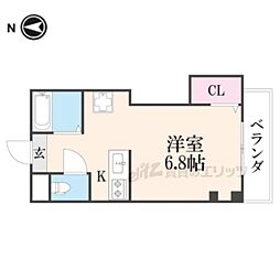 メゾン東大津 1Kの間取図画像