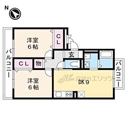 セジュールL3 2DKの間取図画像