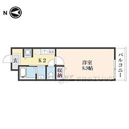 MAISON DOUCE浜大津 1Kの間取図画像