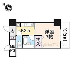サンタウン竹鼻A棟 1Kの間取図画像
