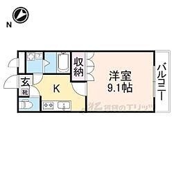 季風倶楽部ボヌール 1Kの間取図画像