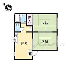 コスモハイツ柳澤 2DKの間取図画像