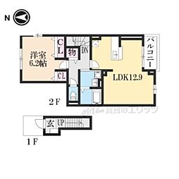 ヒールド・リヴ1 1LDKの間取図画像