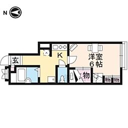 レオパレスプラティニ 1Kの間取図画像