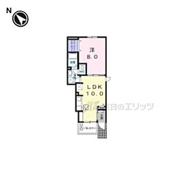 COCO新城 1LDKの間取図画像