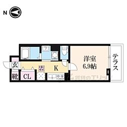 ラーカイラム 1Kの間取図画像