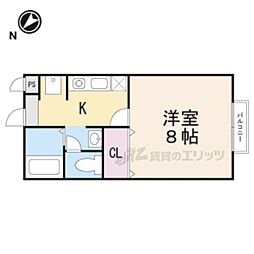デジール的場 1Kの間取図画像