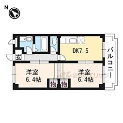 エスポアールホーク 2DKの間取図画像