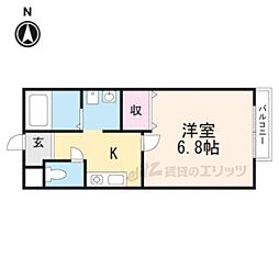 アドレス北泉 1Kの間取図画像