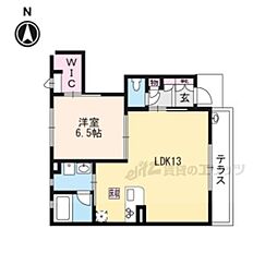 ウエストコリーヌ 1LDKの間取図画像