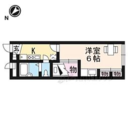 レオパレス沖野 1Kの間取図画像