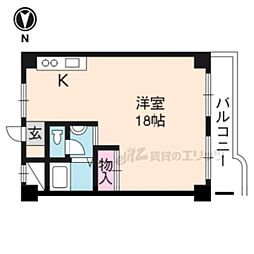 第16洛西ハイツ瀬田 ワンルームの間取図画像