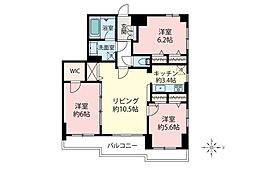 アルビオンシティ志木 3LDKの間取図画像