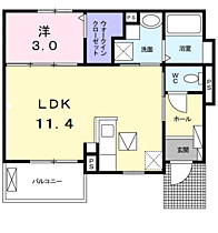 Ｓｏｌｅ　ｐｒｅｓｓｏ 102 ｜ 神奈川県小田原市飯泉1264-1（賃貸アパート1LDK・1階・36.67㎡） その2