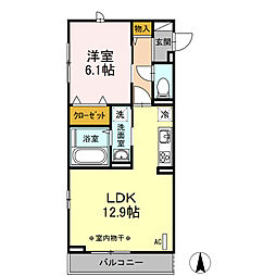 エルエスワイ45 1LDKの間取図画像