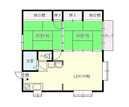 山形県山形市篭田三丁目（賃貸アパート2LDK・2階・52.50㎡） その2