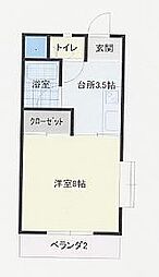 倶楽部ホワイトキャッスル 1Kの間取図画像