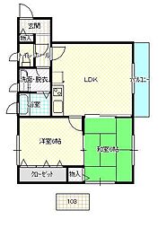 シャルム松波 2LDKの間取図画像