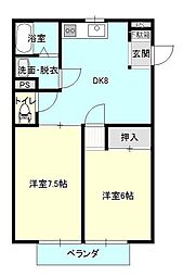 アポイントハイツ 2DKの間取図画像
