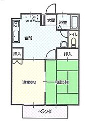メゾンエクセレント 2DKの間取図画像