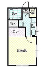 BirdHill 1Kの間取図画像