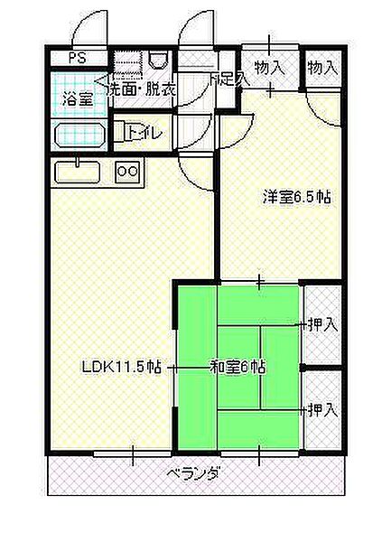 山形県山形市飯田西5丁目(賃貸マンション2LDK・2階・47.10㎡)の写真 その2