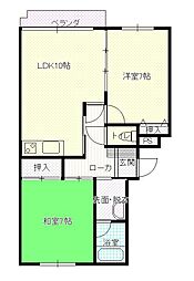 パークエステートA 2LDKの間取図画像