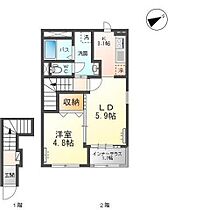 山形県山形市大手町（賃貸アパート1LDK・2階・42.23㎡） その2