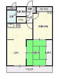 ピーコック28 2LDKの間取図画像