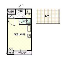リバティCLUB ワンルームの間取図画像