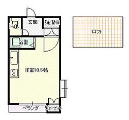 リバティCLUB ワンルームの間取図画像